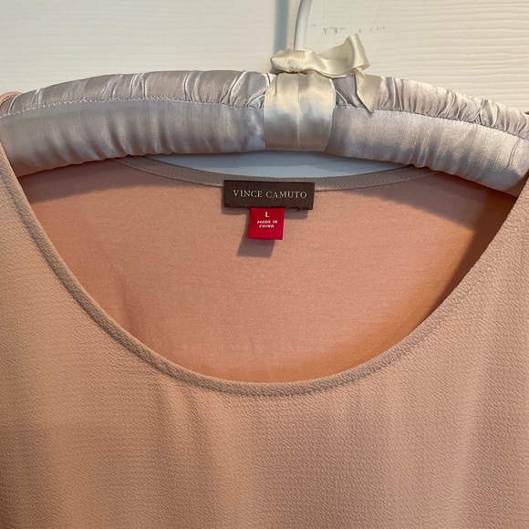 Vince Camuto Blush Short Sleeve Blouse with Sash Like Accent - Picture 2 of 5